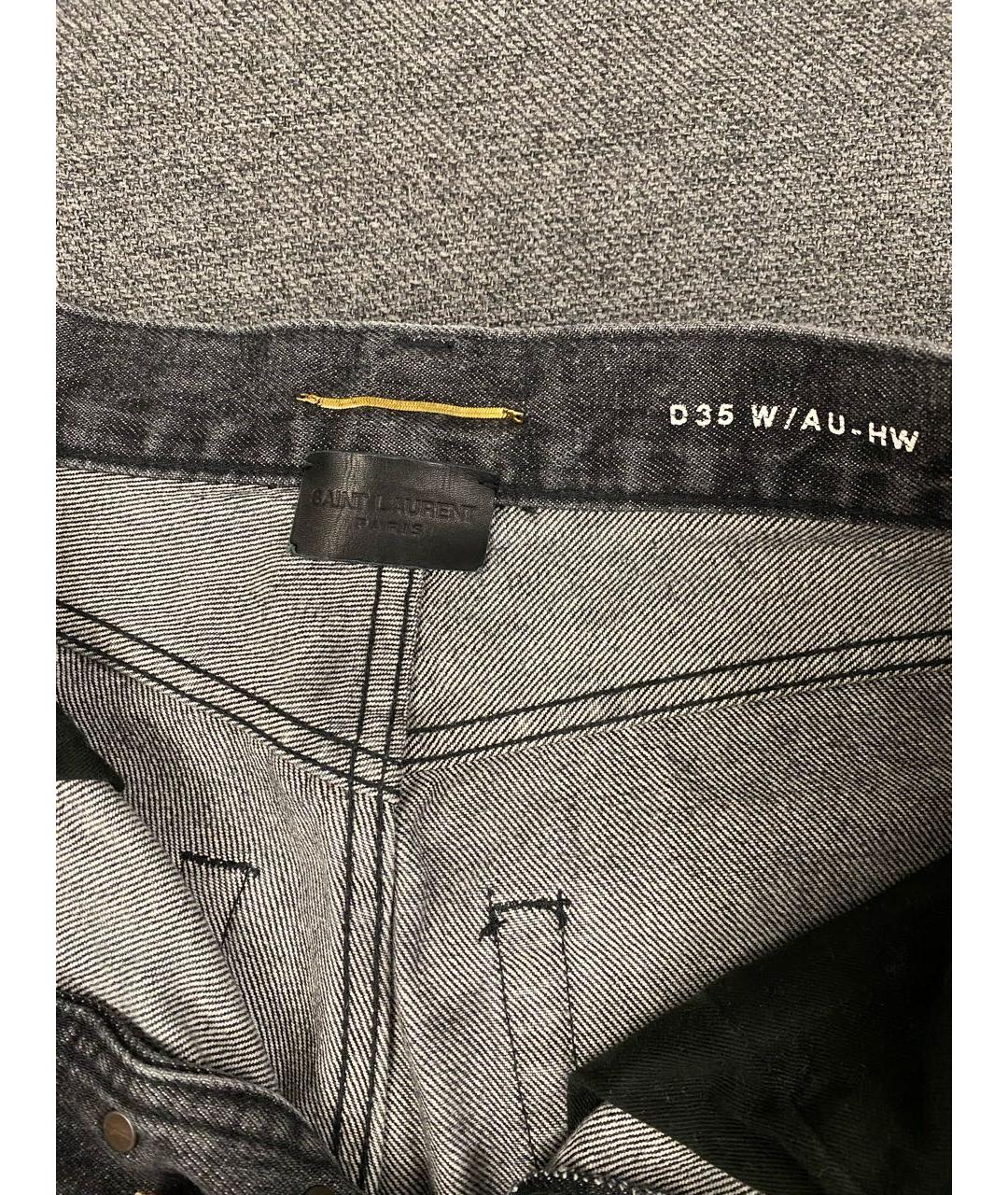 SAINT LAURENT Серые прямые джинсы, фото 4