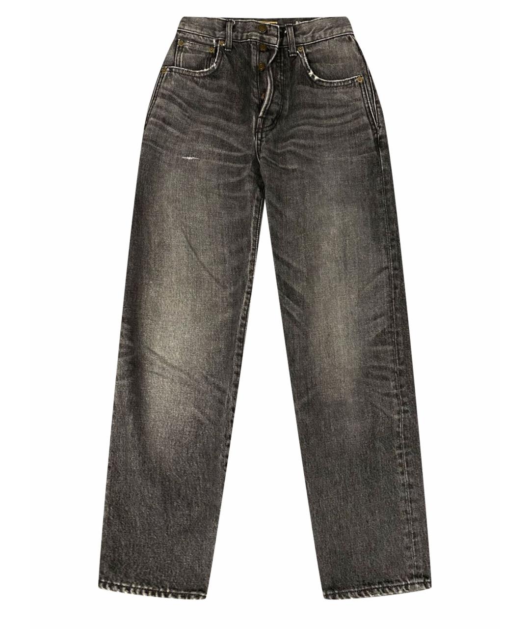 SAINT LAURENT Серые прямые джинсы, фото 1