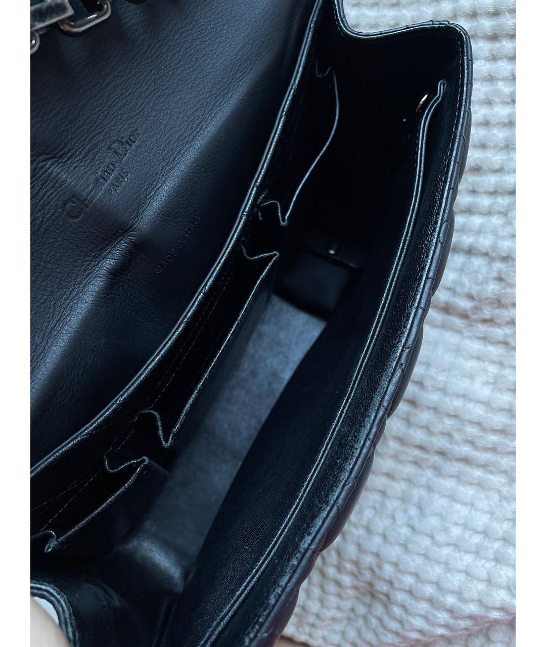 CHRISTIAN DIOR Черная кожаная сумка через плечо, фото 3