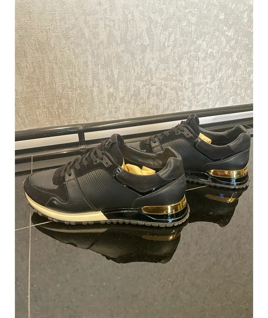 LOUIS VUITTON PRE-OWNED Черные кожаные кроссовки, фото 5