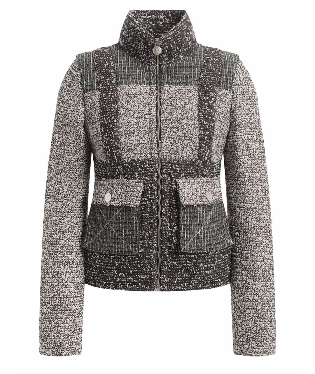 CHANEL Антрацитовые твидовые капри, фото 1