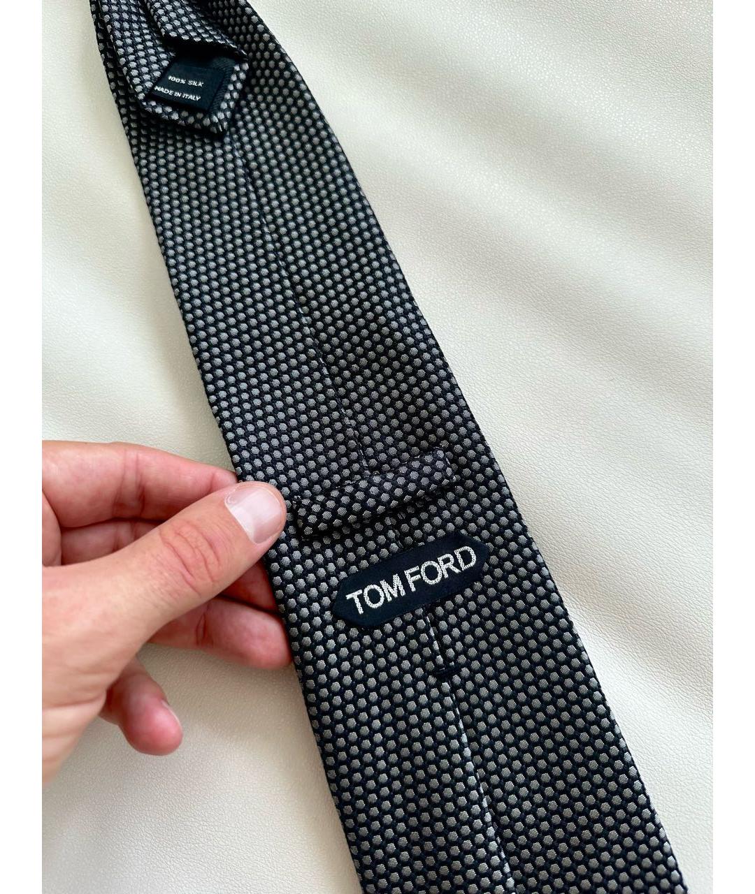 TOM FORD Антрацитовый шелковый галстук, фото 3
