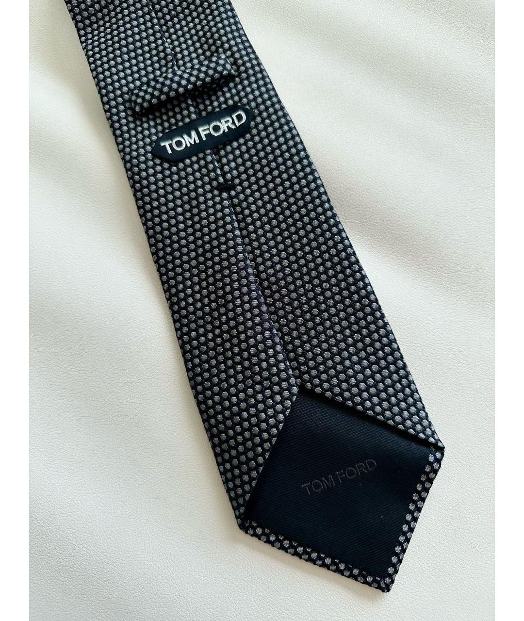 TOM FORD Антрацитовый шелковый галстук, фото 5