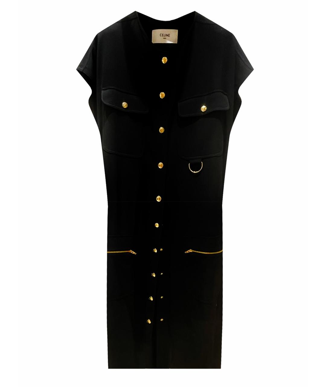 CELINE PRE-OWNED Черное ацетатное повседневное платье, фото 1