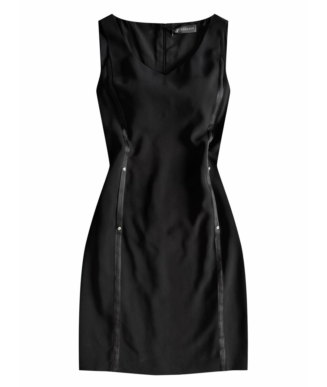 VERSACE Черное вискозное повседневное платье, фото 1