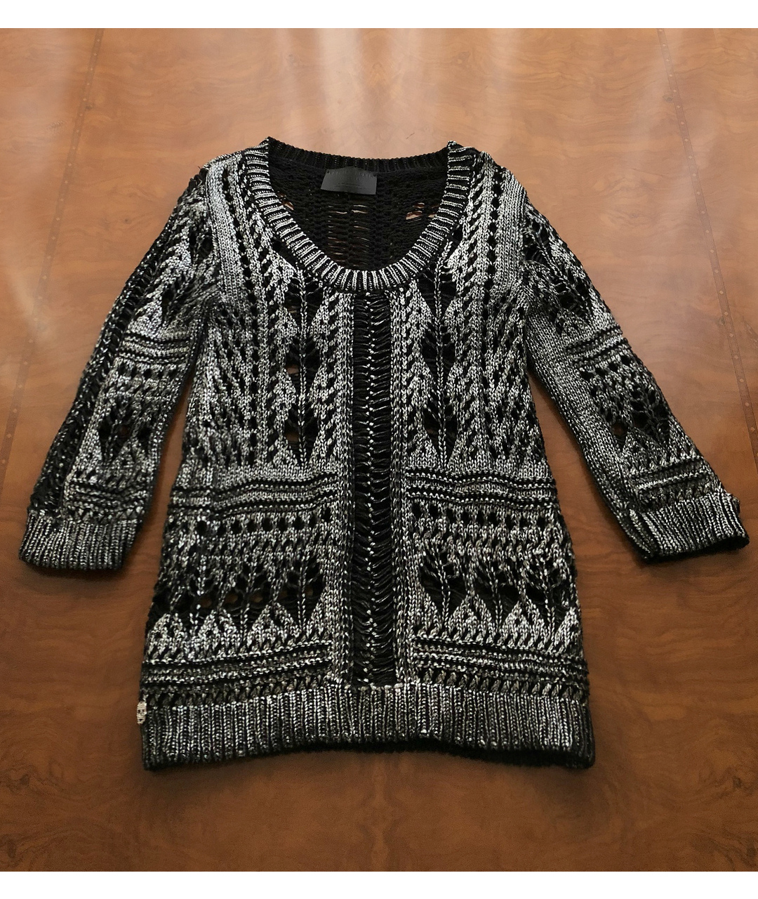 PHILIPP PLEIN Серебрянный хлопковый джемпер / свитер, фото 9
