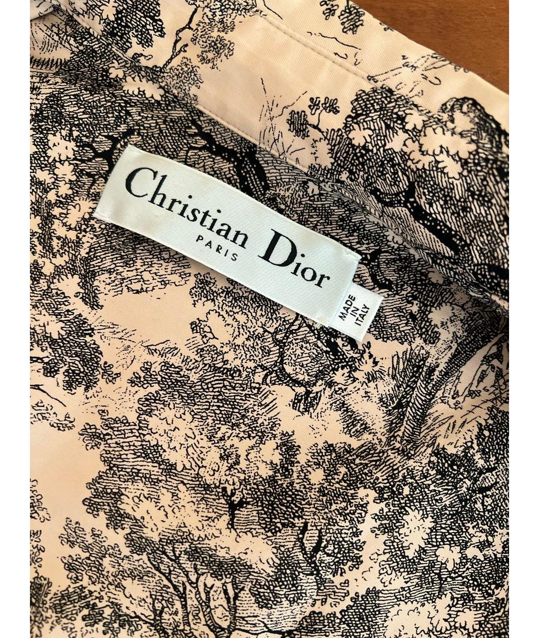 CHRISTIAN DIOR Бежевая хлопковая рубашка, фото 4