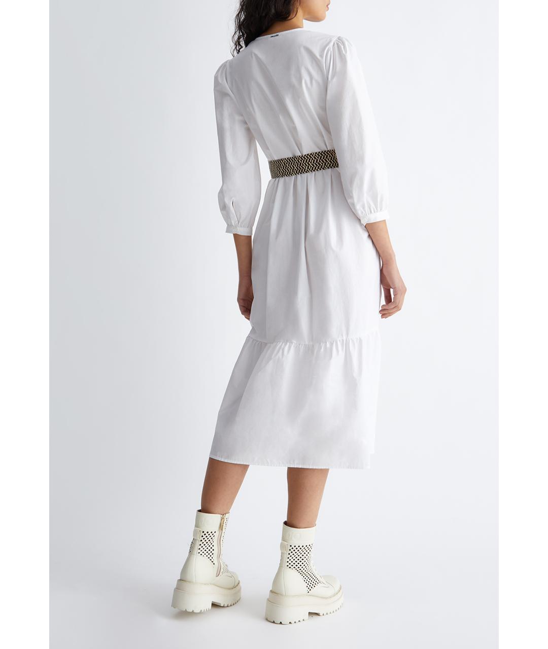 LIU JO Белое хлопковое платье, фото 2