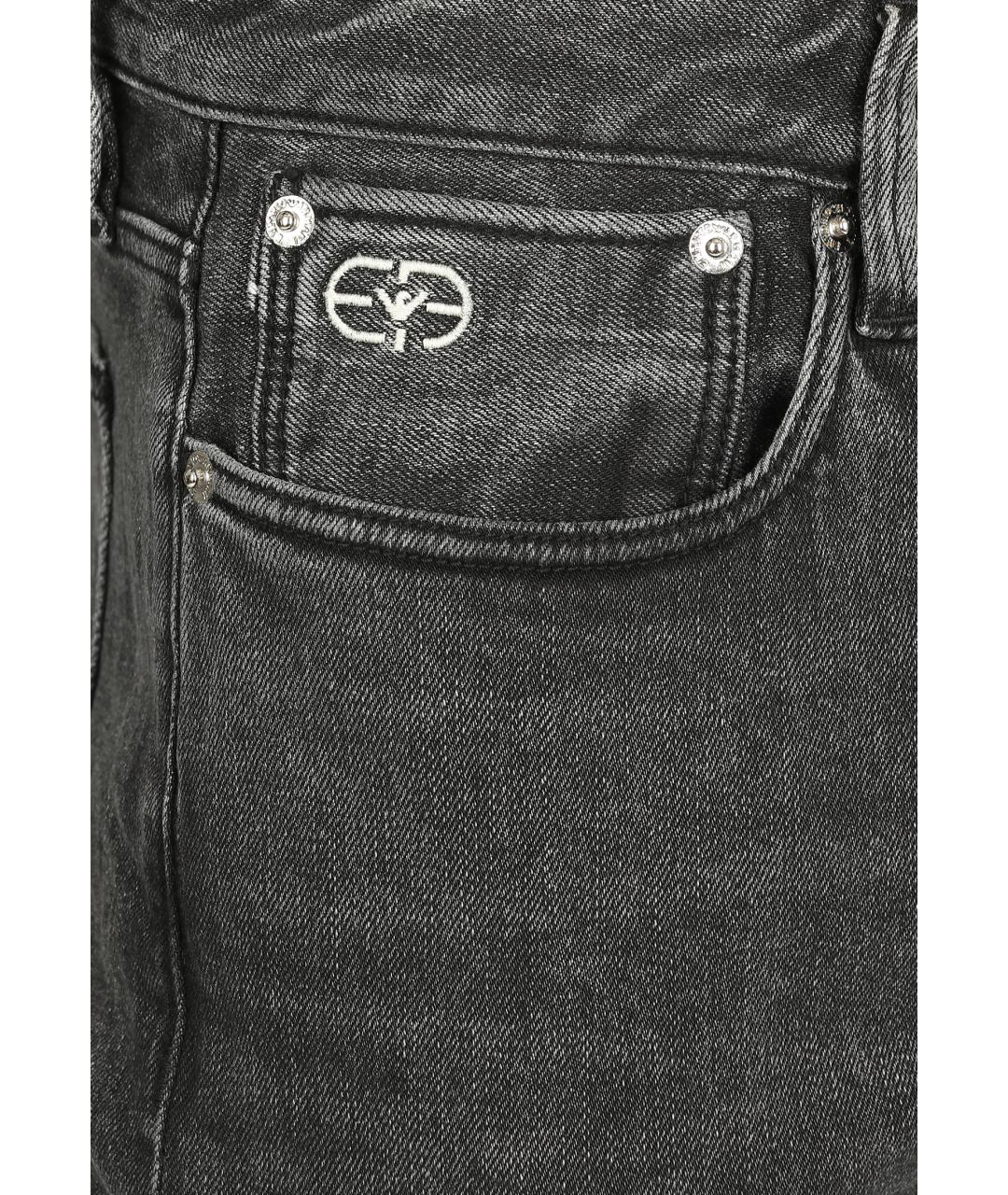 EMPORIO ARMANI Черные хлопковые джинсы скинни, фото 4