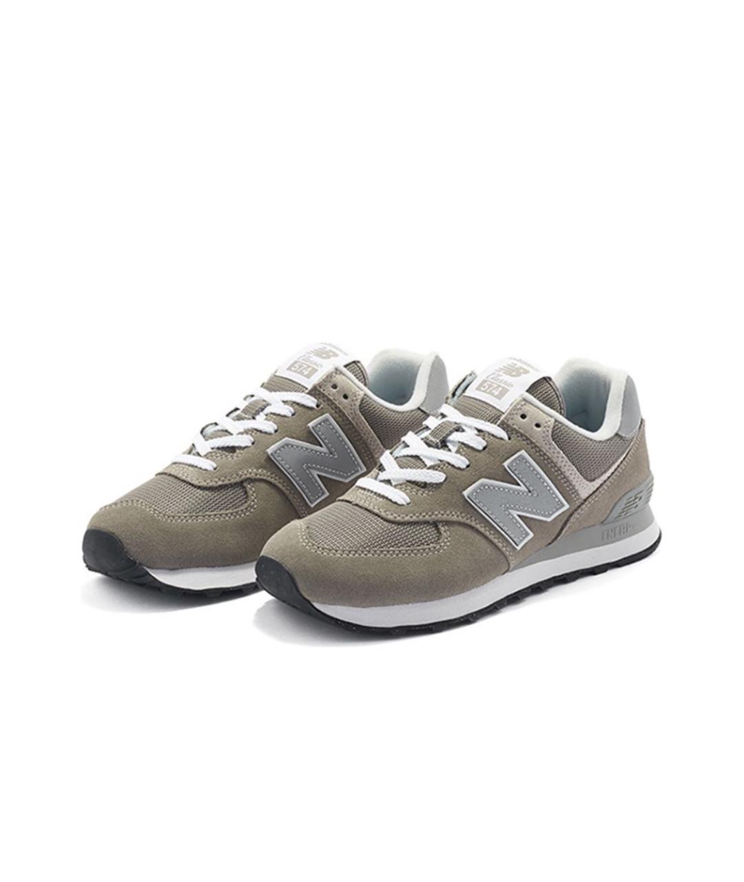 NEW BALANCE Серые замшевые низкие кроссовки / кеды, фото 2