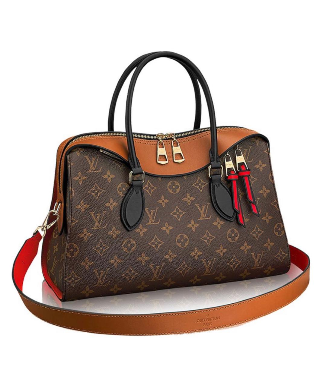 LOUIS VUITTON PRE-OWNED Коричневая сумка с короткими ручками, фото 5