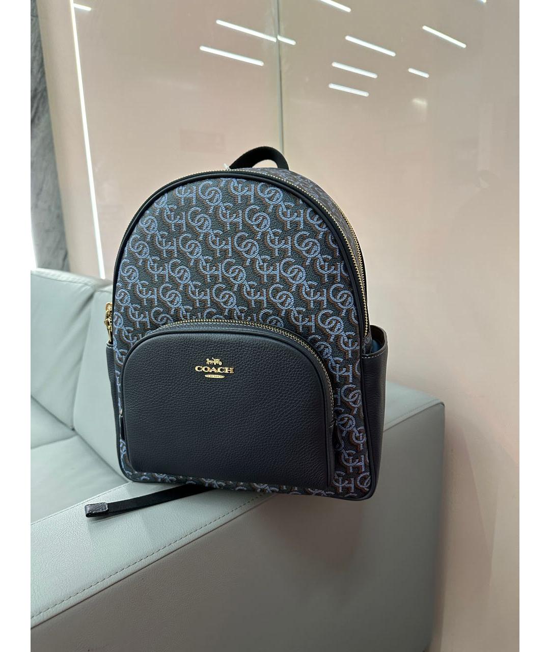 COACH Синий кожаный рюкзак, фото 3