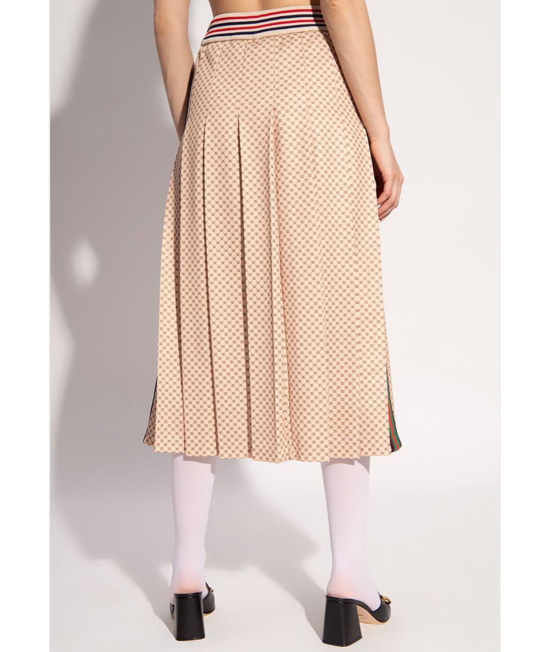 GUCCI Мульти полиэстеровая юбка миди, фото 3