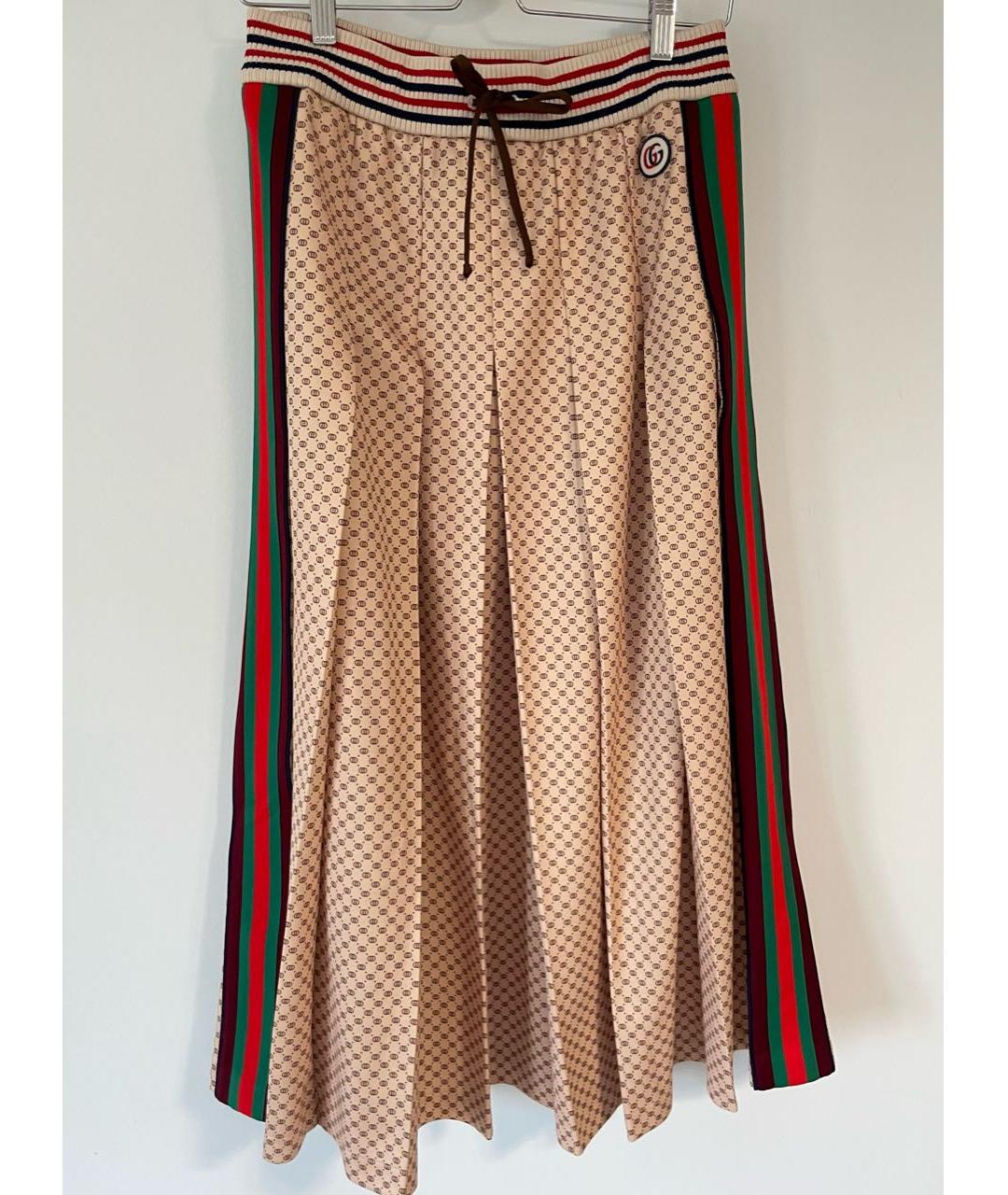 GUCCI Мульти полиэстеровая юбка миди, фото 8
