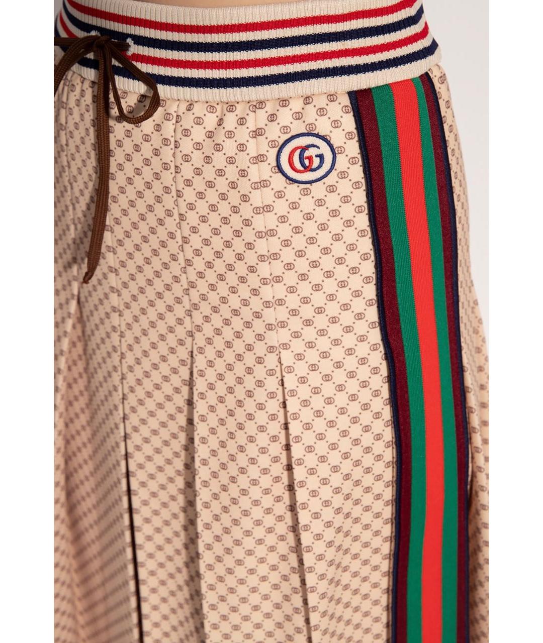 GUCCI Мульти полиэстеровая юбка миди, фото 2