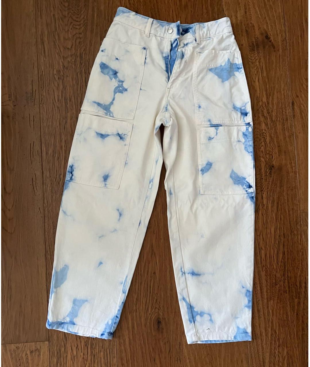 STELLA MCCARTNEY Белые хлопко-эластановые прямые джинсы, фото 5