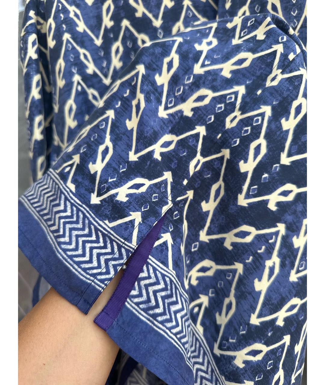 RALPH LAUREN PURPLE LABEL Темно-синяя шелковая кэжуал рубашка, фото 5