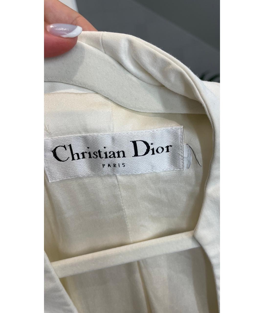 CHRISTIAN DIOR PRE-OWNED Бежевый атласный жакет/пиджак, фото 9