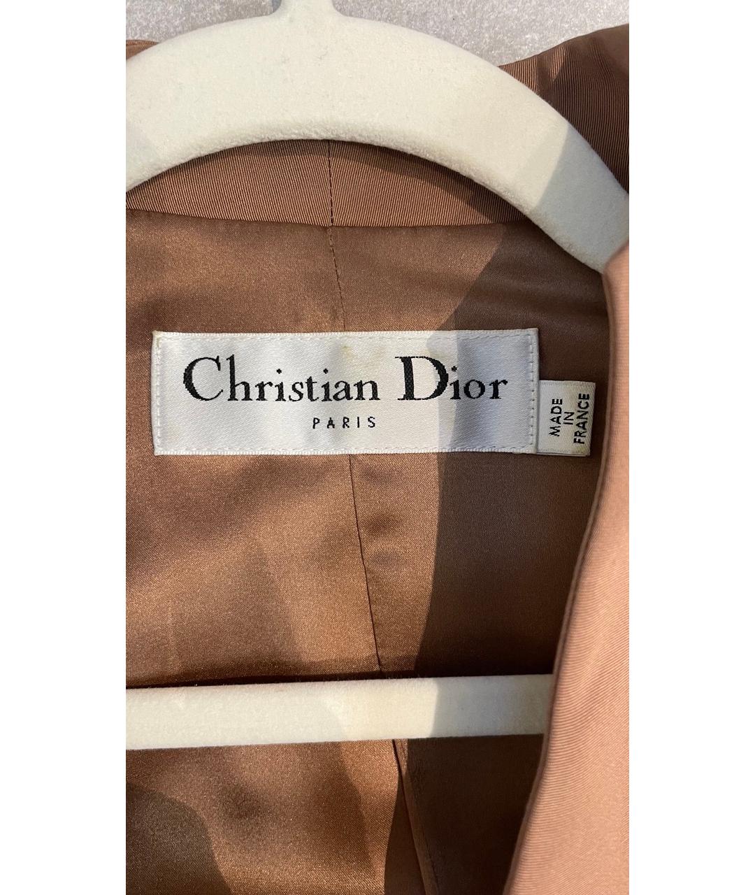 CHRISTIAN DIOR PRE-OWNED Бежевый атласный жакет/пиджак, фото 5