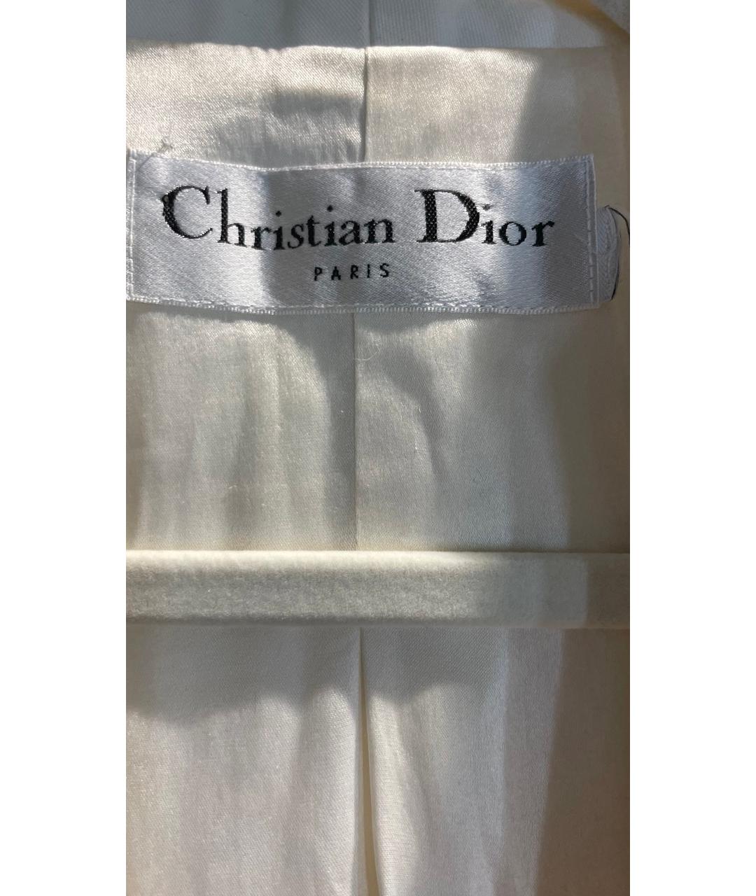 CHRISTIAN DIOR PRE-OWNED Бежевый атласный жакет/пиджак, фото 8