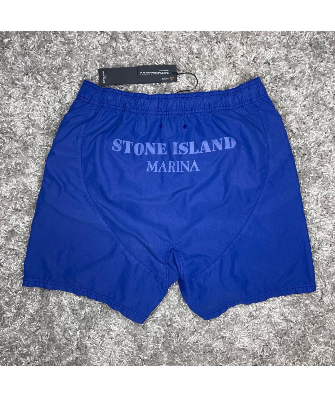 STONE ISLAND Синие полиамидовые шорты, фото 4