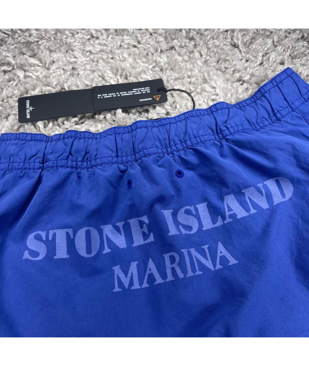 STONE ISLAND Синие полиамидовые шорты, фото 3