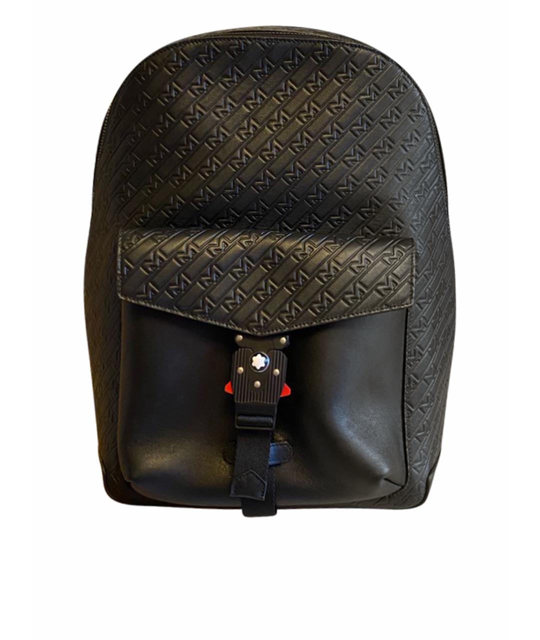 MONTBLANC Черный кожаный рюкзак, фото 1
