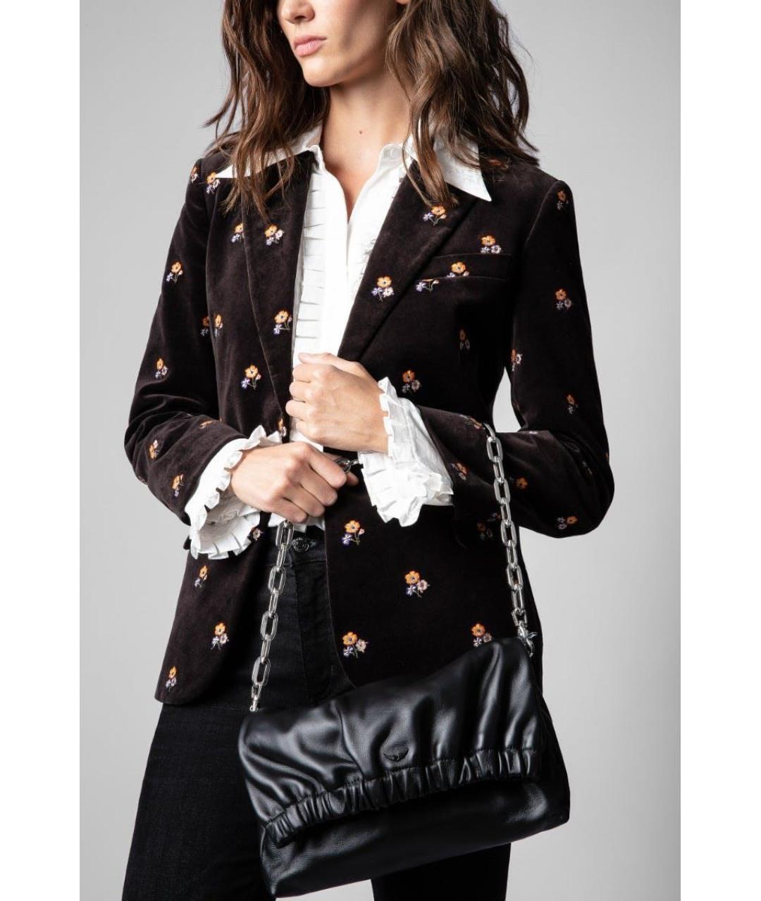 ZADIG & VOLTAIRE Черная кожаная сумка через плечо, фото 2