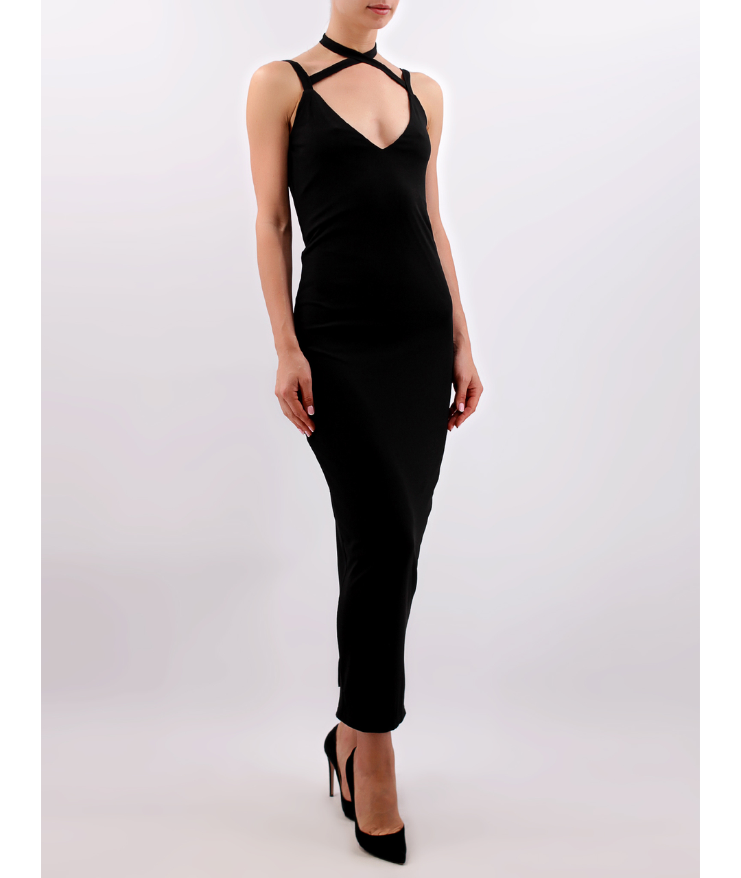MB THE LABEL Черное полиэстеровое повседневное платье, фото 2