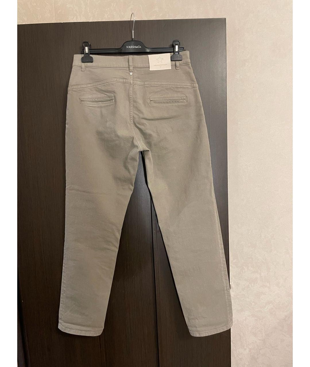 LORENA ANTONIAZZI Хаки хлопко-эластановые прямые джинсы, фото 2