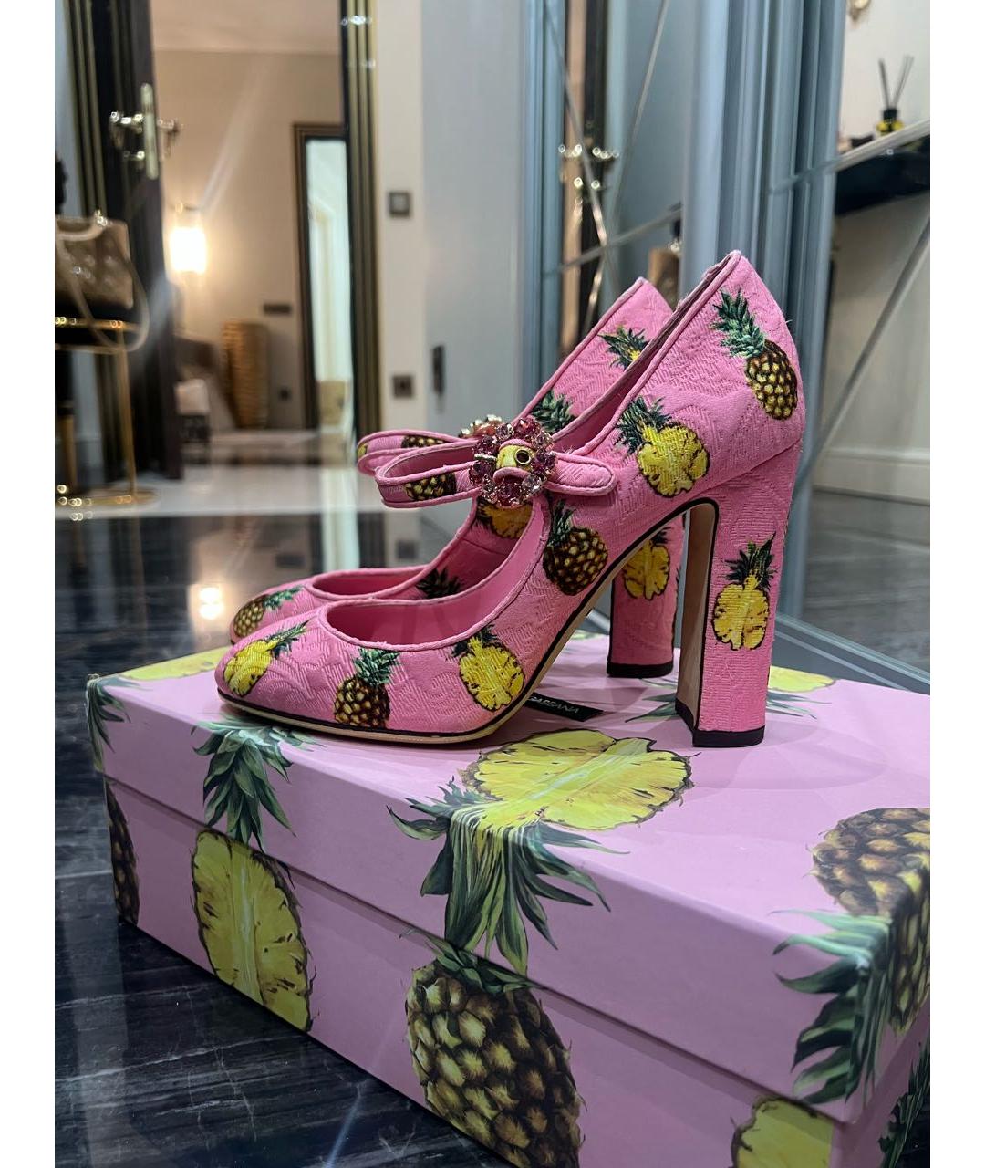 DOLCE&GABBANA Розовые текстильные туфли, фото 2
