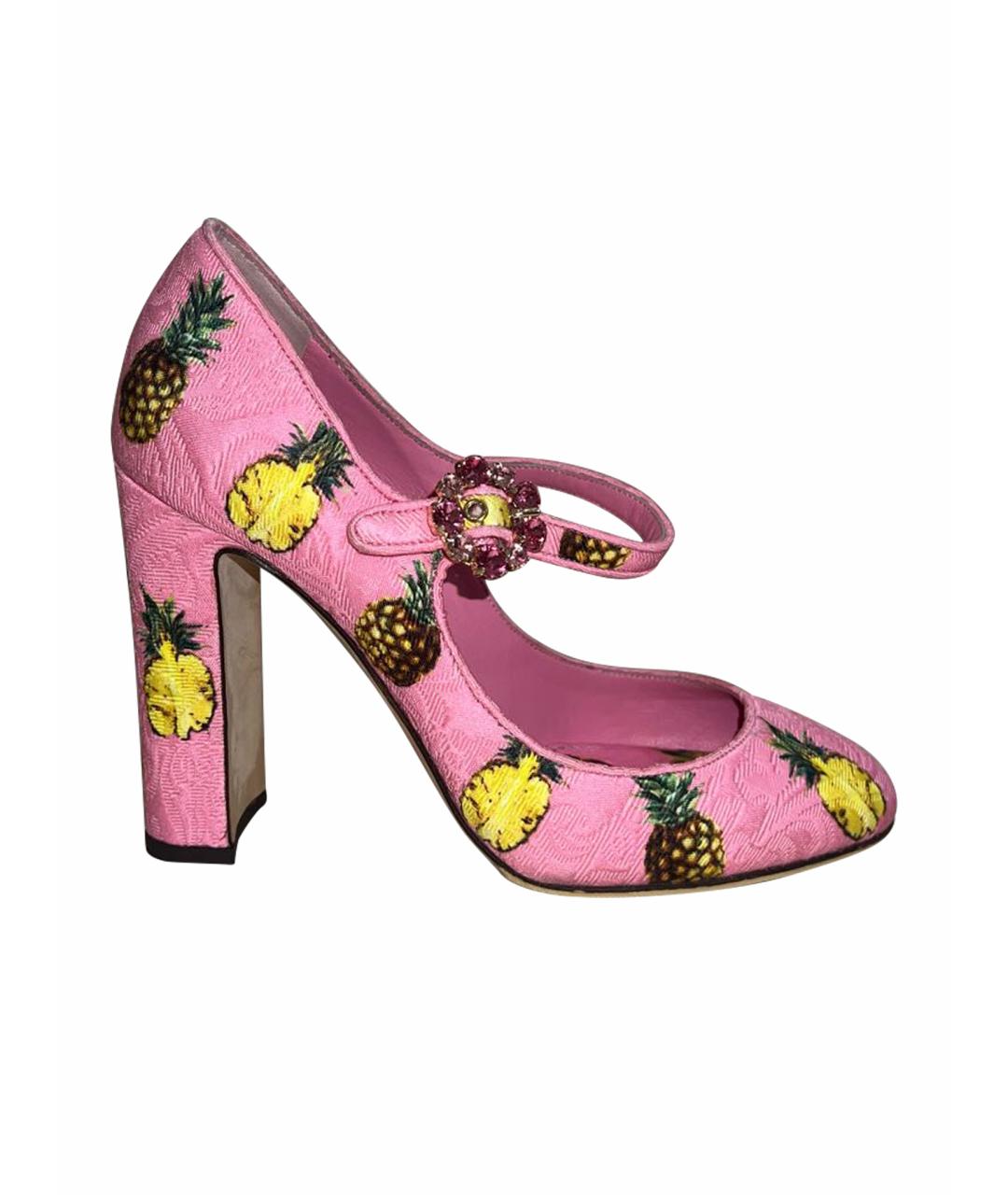 DOLCE&GABBANA Розовые текстильные туфли, фото 1