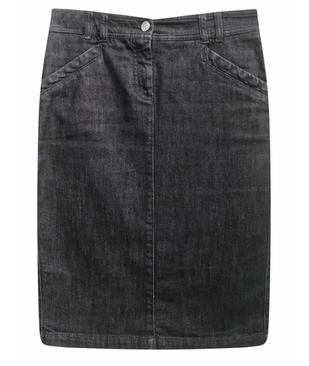 TRUSSARDI JEANS Темно-синяя хлопко-эластановая юбка миди, фото 1