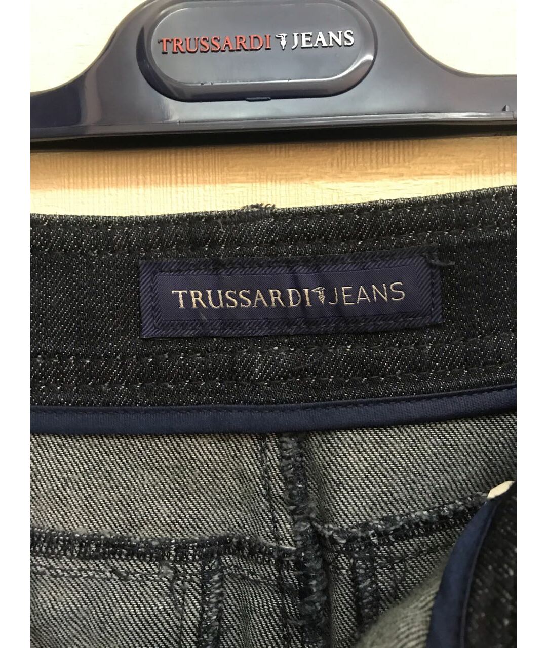 TRUSSARDI JEANS Темно-синяя хлопко-эластановая юбка миди, фото 3