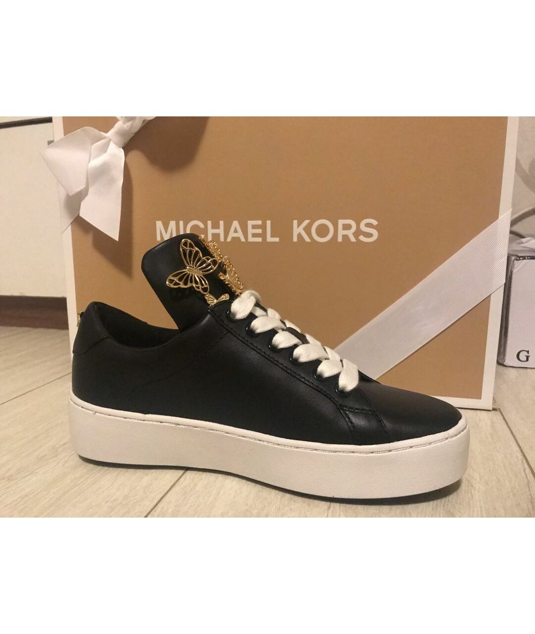 MICHAEL MICHAEL KORS Черные кожаные кроссовки, фото 9