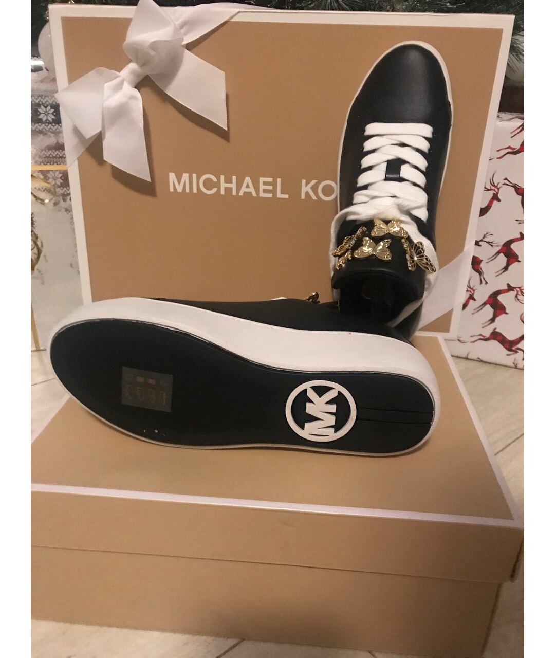 MICHAEL MICHAEL KORS Черные кожаные кроссовки, фото 8