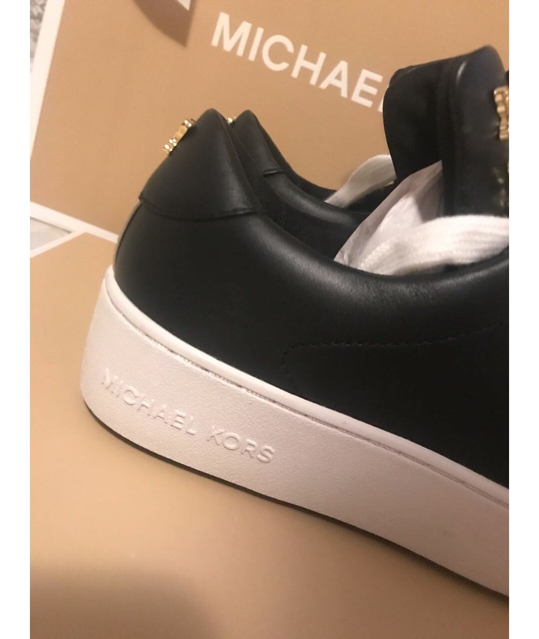 MICHAEL MICHAEL KORS Черные кожаные кроссовки, фото 7