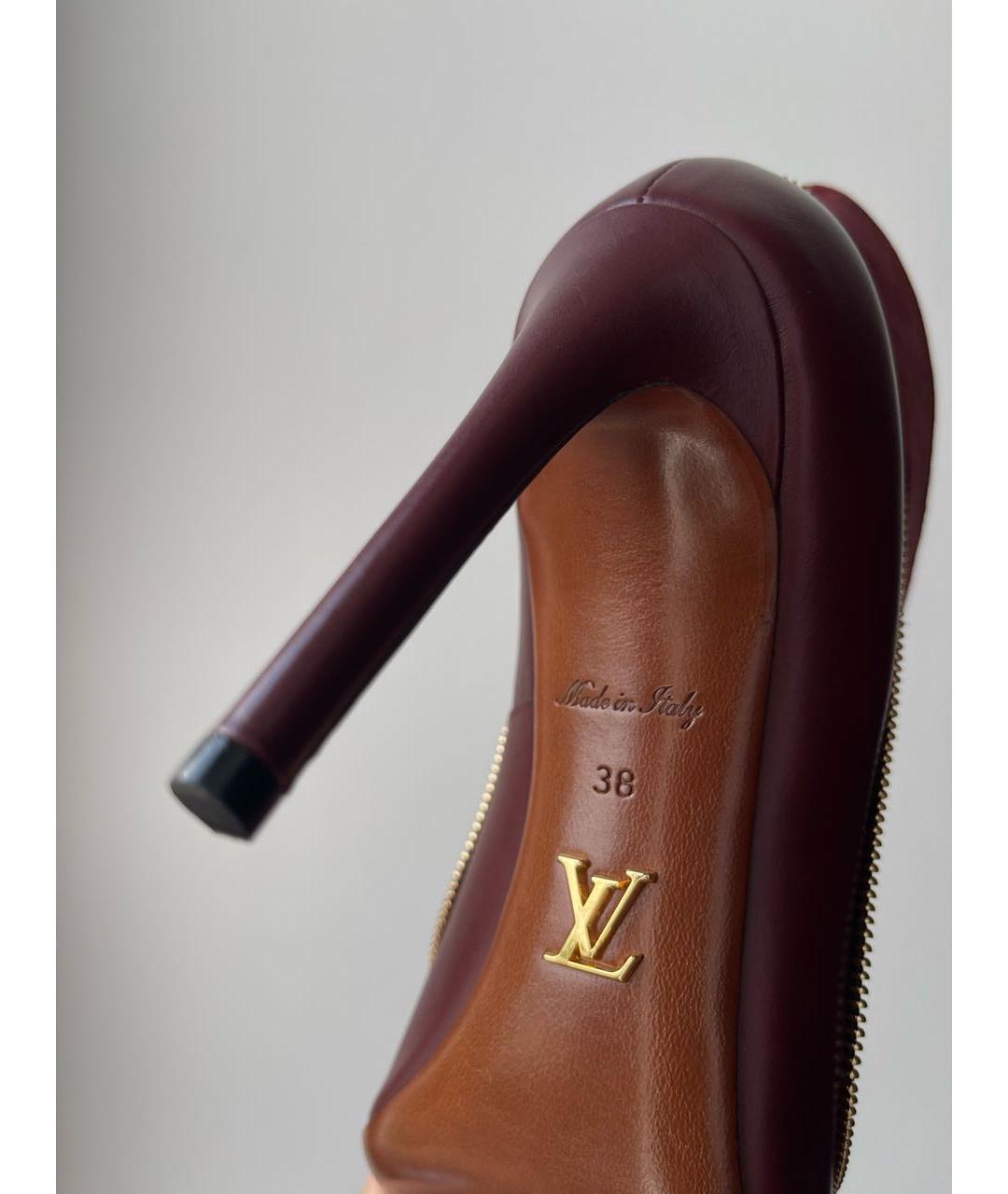 LOUIS VUITTON Бордовые замшевые туфли, фото 6