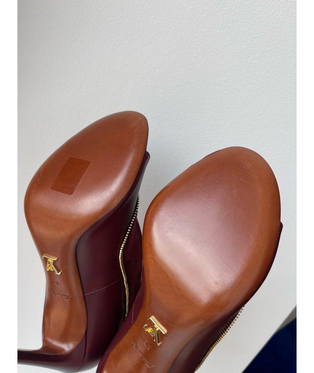 LOUIS VUITTON Бордовые замшевые туфли, фото 5