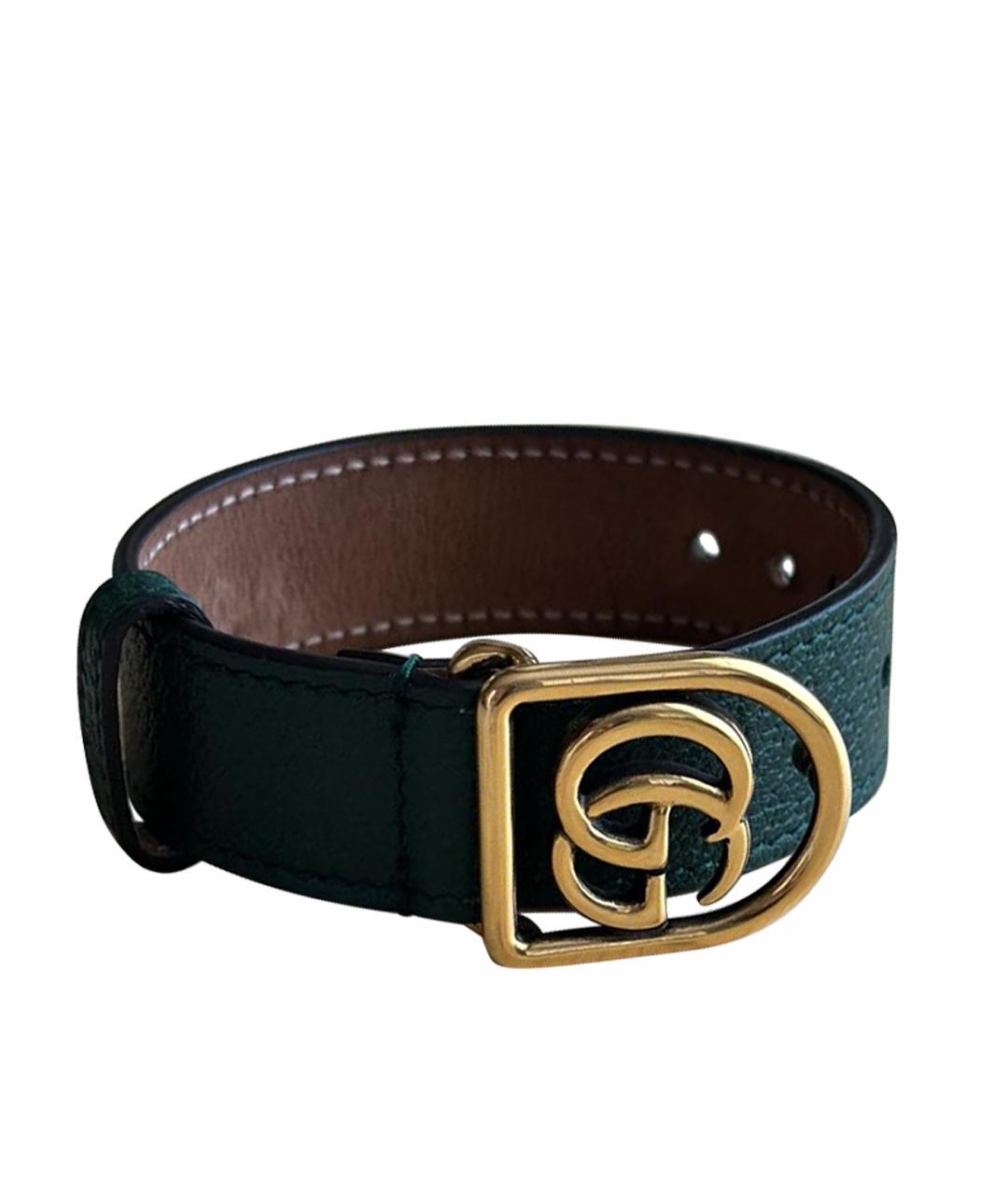 GUCCI Хаки кожаный браслет, фото 1