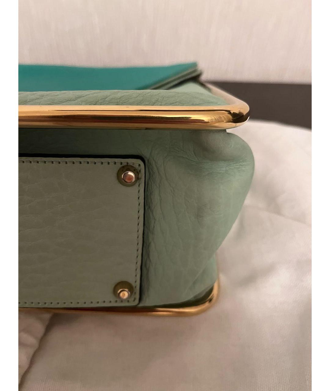 CHLOE Зеленая кожаная сумка с короткими ручками, фото 6