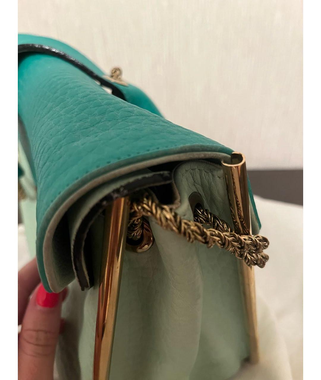 CHLOE Зеленая кожаная сумка с короткими ручками, фото 3