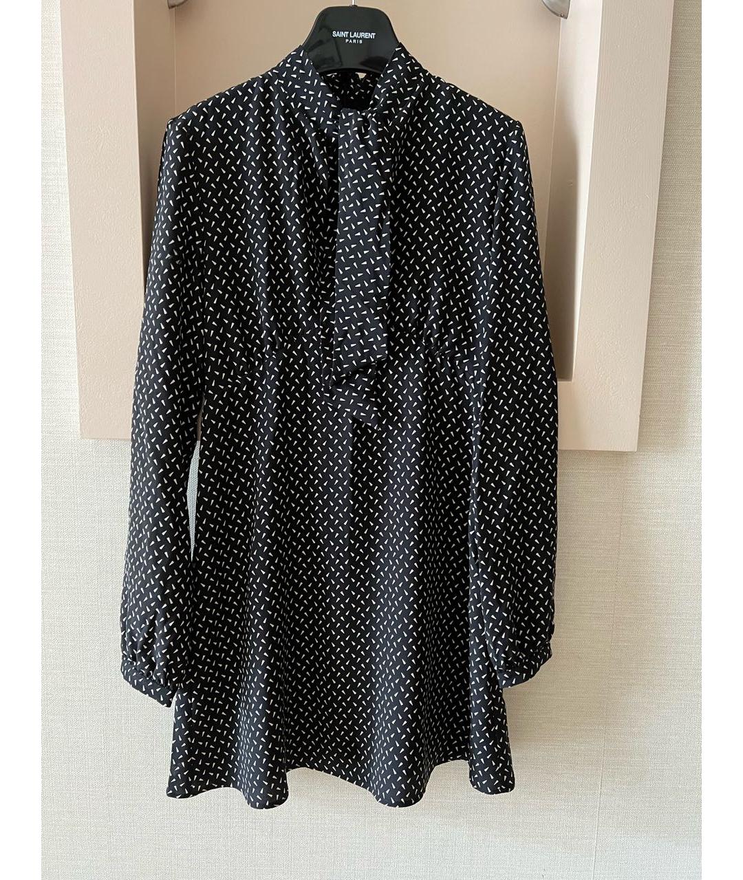 SAINT LAURENT Черное шелковое коктейльное платье, фото 3