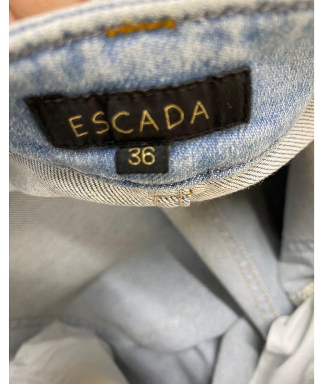 ESCADA Голубые хлопковые прямые джинсы, фото 6