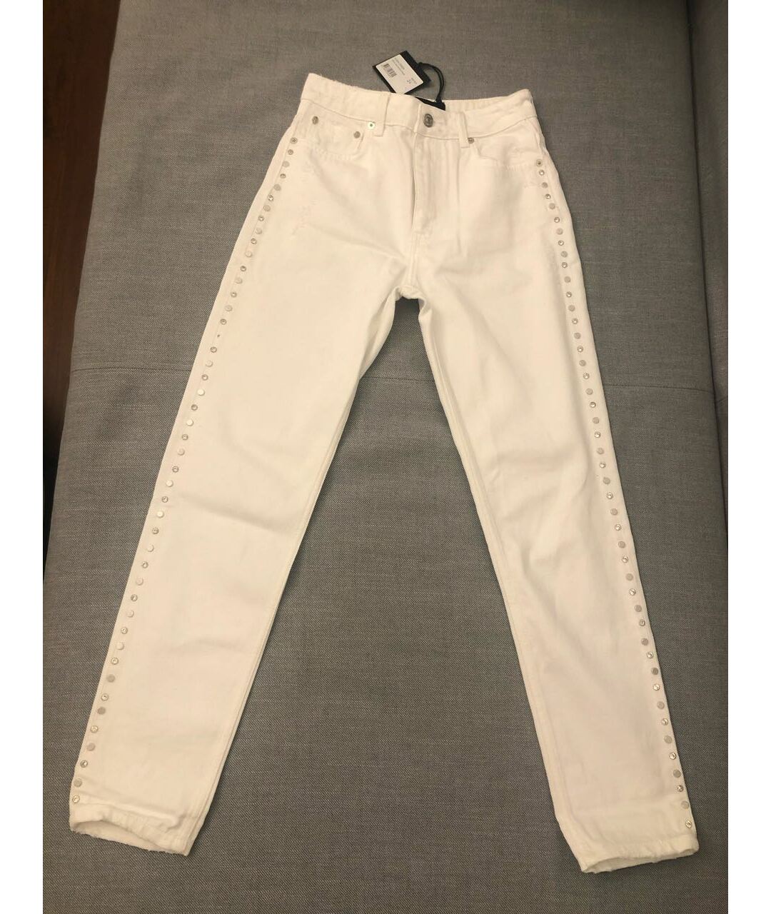 THE KOOPLES Белые хлопковые прямые джинсы, фото 8