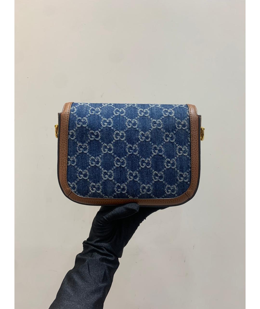 GUCCI Голубая деним сумка через плечо, фото 3