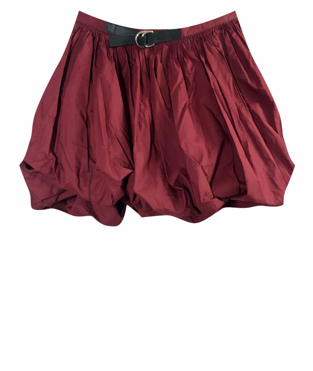 LOUIS VUITTON Бордовая хлопковая юбка мини, фото 1