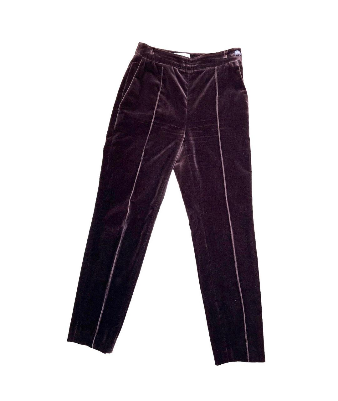 LANVIN Коричневые велюровые прямые брюки, фото 7