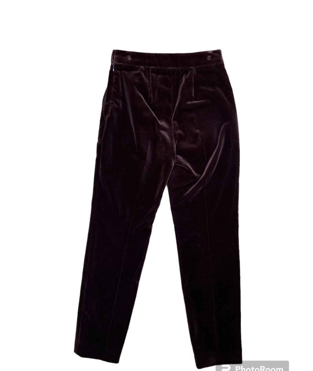 LANVIN Коричневые велюровые прямые брюки, фото 2
