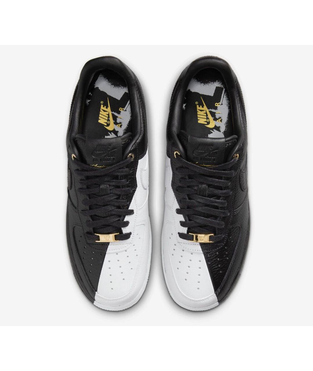 NIKE Черные кожаные низкие кроссовки / кеды, фото 3